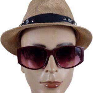 ELLURE GEOMETRIC  CRANBERRRY   PLACTIC SUNGLASSES # ELS 179